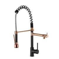Robinet de cuisine classique et élégant en chrome à ressort, à tirette, à poignée unique, pour eau chaude et froide, mitigeur de cuisine
