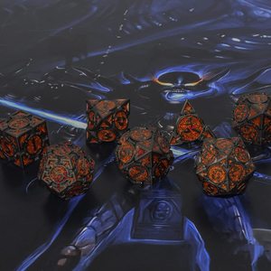 Juego de dados DND personalizados rellenos de polvo triangular de metal al por mayor de fábrica Ayoyoe 7 piezas - Product Image 5