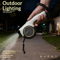 Laisse de chien rétractable automatique avec éclairage LED intégré, poignée antidérapante pour la promenade des animaux de compagnie