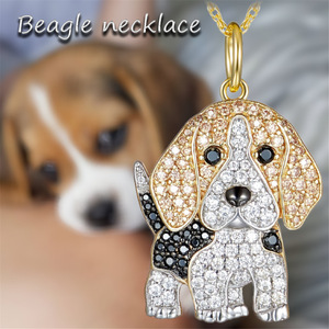 Entrega Rápida - Proveedor de Joyería - Collar con Colgante de Perro <span class=keywords><strong>Beagle</strong></span> Adorable, Joyería Fina de Cachorro de Dibujos Animados en Aleación de Zinc Ecológica - Product Image 2