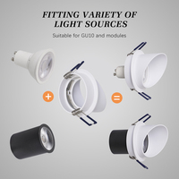 Corps de lampe en aluminium pur de haute qualité lentille anti-éblouissement projecteur LED encastré au plafond rond