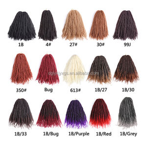Afro Kinkys a granel 18 pulgadas 15 colores disponibles Marley pelo trenzado Afro rizado peluca crochet extensiones de cabello fiesta Cosplay pelucas - Product Image 6
