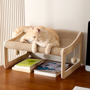 Hölzerne Katzen hängematte mit wasch barem abnehmbarem Matten bezug Summer <span class=keywords><strong>Cat</strong></span> Schreibtisch bett Schlafen Erhöhtes Katzen bett - Product Image 3