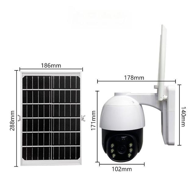 New Design 4MP 2-Way Audio 360 Degree Wireless Security Camera with Night Vision for Outdoor Use Integrated with Solar Lights