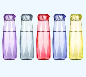 现代钻石形玻璃瓶水瓶榨汁机瓶玻璃礼品