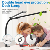 Lampe de bureau LED en aluminium à col de cygne, éclairage de travail, bureau, entreprise, capteur de lumière intelligent, lecture, protection des yeux, lampe à clipser sur table, E26/E14