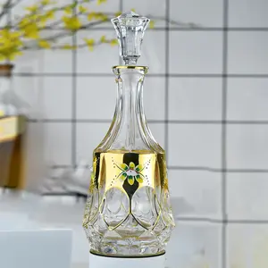 Nordic Light Luxury 800ml Brandy Set Esmalte Flor Craft Crystal Glass con fondo grueso Diseño clásico para vino y Tequila