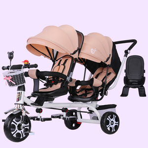 Triciclo para bebés al por mayor <span class=keywords><strong>de</strong></span> fábrica, precio barato con mango <span class=keywords><strong>de</strong></span> empuje para adultos, proveedores gemelos <span class=keywords><strong>de</strong></span> <span class=keywords><strong>carritos</strong></span> para niños - Product Image 6