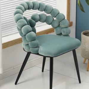 Commercio all'ingrosso <span class=keywords><strong>poltrona</strong></span> imbottita sedia da pranzo mobili da giardino in velluto moderno sedia da pranzo con <span class=keywords><strong>gambe</strong></span> in metallo dorato - Product Image 5