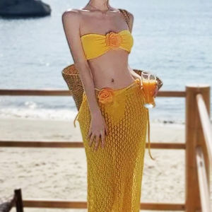 ชุดว่ายน้ำไทยแบบใหม่ เสื้อคลุมมีฮู้ด กระโปรงยาว ชุดคลุมบิกินี่เซ็กซี่แบบแยกชิ้น 3 ชิ้น ชุดว่ายน้ำสำหรับผู้หญิงสำหรับใส่ในรีสอร์ท - Product Image 3