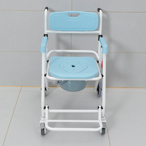 Chaise pliante en alliage d'aluminium avec roulettes pour personnes âgées et femmes enceintes, utilisation au lit ou sous la douche QC-698L - Product Image 1