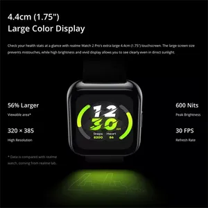 Per xiaomi Realme Smartwatch Reloj orologio 2 <span class=keywords><strong>Pro</strong></span> Smartwatch 14 giorni di durata della batteria 1.75 "Display a colori GPS ad alta precisione Dual- - Product Image 4