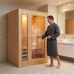 Fenêtre de transom en bois massif de pruche, infrarouge, 110V-240V, avec panneau tactile doux, conception 3D OEM, garantie 1 an, pour hôtel, maison, <span class=keywords><strong>sauna</strong></span> - Product Image 2