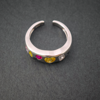 Bague ajustable en argent sterling 925 hypoallergénique avec zircone 8A en forme de cœur, idéale pour le quotidien des femmes – Vente directe usine