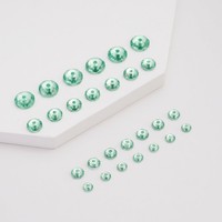 Perles de strass Radiant en chrysolite de 5 mm avec dos plat et trou central, en résine époxy, à coudre, pour la fabrication de bijoux, de chapelets et la confection de vêtements