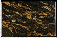 Slab Granit Black Fusion Brazil Cosmic Gold Batu Mewah untuk Meja Dapur & Panel Dinding