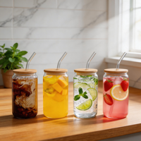 Verres à bière en forme de canette 18oz 16oz, verres transparents pour café glacé, bocaux à boisson, verres canette pour fêtes, mariages, cafés, salons de boba