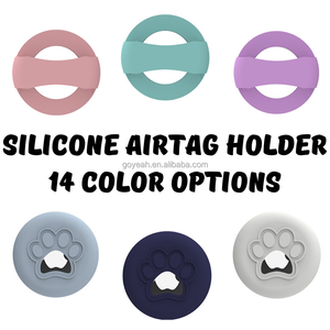 Étui de protection lumineux anti-perte pour collier d'animal de compagnie avec support AirTag en silicone à 14 couleurs motif patte, pour chien et chat, avec suivi GPS - Product Image 2