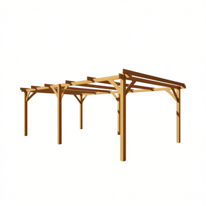 Pérgola de madera rectangular independiente para jardín, patio o terraza. - Product Image 1