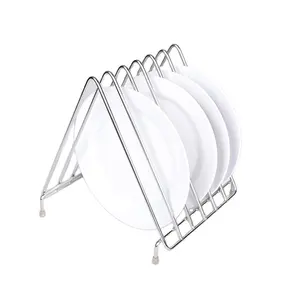 Suporte decorativo de placa cromada, suporte de cozinha moderno para secagem de prato, escorredor de aço