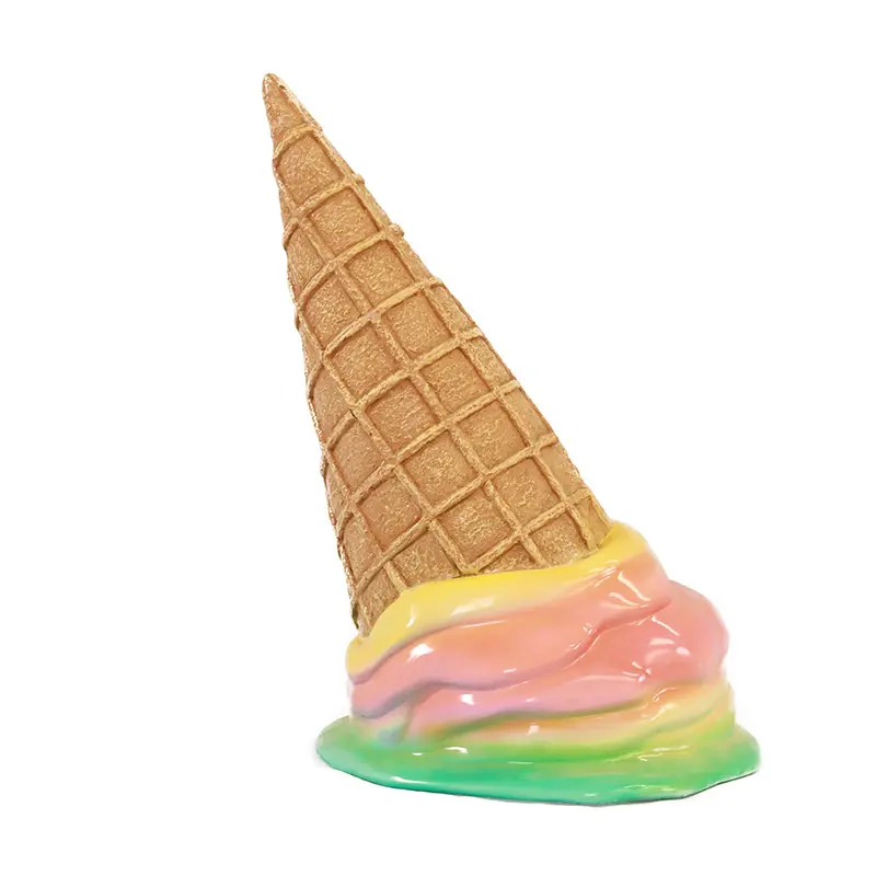 자이언트 아이스크림 폼 커팅 현대 야외 조각 테마 파크 유리 섬유 조각