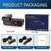 Kamera Dash Cam 2K+1080P WiFi Kontrol Aplikasi Pemantau Parkir 24 Jam 2 Lensa Kendaraan Mobil Black Box DVR Kamera Depan dan Belakang Mini