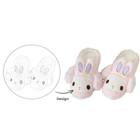 Personnages personnalisés poupée en peluche peluche Kawaii mouton rose lapin ours chaud écologique unisexe pantoufles d'hiver