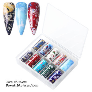 10 feuilles/boîte noël paillettes Nail Art autocollant 3D hiver flocon <span class=keywords><strong>de</strong></span> neige wapiti ongles feuilles autocollant - Product Image 2