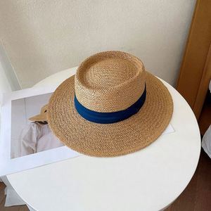 Sombrero de Paja de Ala Ancha Elegante y a la Moda para Mujer, Unisex, para Playa, Sombrero de Paja de Guardavidas de Lujo con Parte Superior Plana para Vacaciones de Verano, Venta al por Mayor - Product Image 3