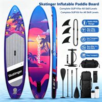Planche de paddle gonflable Skatinger Pro 11 pieds avec siège, large planche de surf avec anneaux en D pour la pêche en lac