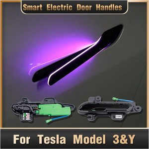 Accessoires de voiture de quatrième génération, 4 pièces, poignée de porte électrique intelligente Led tout-en-un pour <span class=keywords><strong>Tesla</strong></span> modèle 3 - Product Image 3