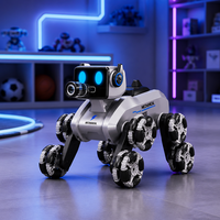 Jacko Toys Ferngesteuerter Intelligenter Hund 2,4G RC-Hund Acht-Runden-Stunt-Roboterhund Mit Licht Musik Sprühfunktion für Kinder
