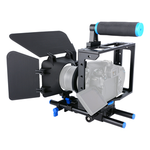 YELANGU <span class=keywords><strong>C100</strong></span> पोर्टेबल DSLR के मिनी कैमरा पिंजरे कंधे माउंट रिग किट शामिल ध्यान पालन मैट बॉक्स समर्थन यूनिवर्सल कैमरों - Product Image 2