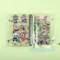 Album Kartu A7 Akrilik, Buku Tabungan Uang, Penyimpanan Uang Tunai, Album Foto Lucu DIY, Buku Catatan Kartun, Notepad Loose-leaf