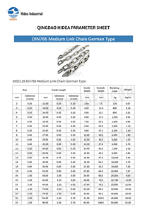 Rantai <span class=keywords><strong>Link</strong></span> Baja Ringan Tipe Jerman Hidea Factory 30SC126 Alloy Load, Rantai <span class=keywords><strong>Link</strong></span> Pendek Sedang Tipe Jerman DIN 766 - Product Image 6