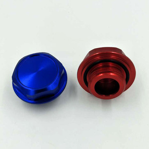 Bouchons de remplissage d'huile Trd en alliage d'aluminium, universels, rouge et bleu, pour remplacement du moteur de voiture - Product Image 4