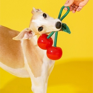 Jouet pour <span class=keywords><strong>chien</strong></span> en forme de <span class=keywords><strong>cerise</strong></span>, en nylon résistant aux morsures, pour tirer la corde, jouet interactif à mâcher pour chiens - Product Image 2