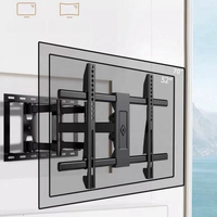Support mural articulé pour téléviseur/moniteur LED LCD à écran plat ou incurvé de 26 à 55 pouces, en acier laminé à froid, certifié CE