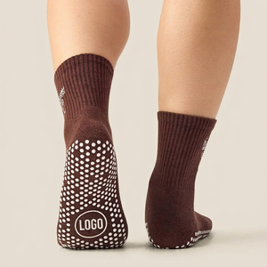 Wholesale <b>Custom</b> Logo Embroidered <b>Grip</b> <b>Socks</b> – Private Label Non-Slip Yoga <b>Socks</b> for Boutique Brands - Product Image 3