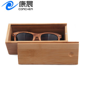 Étui à lunettes en bois Conchen, rectangle, couleur bois naturel, style rétro, résistant aux chutes, résistant à l'usure BC034 - Product Image 1