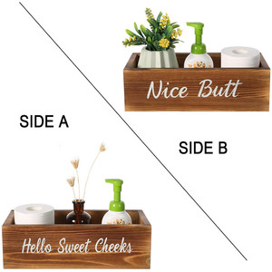 <strong>Nice</strong> <strong>Butt</strong> Bathroom Decor Box, Wooden Toilet Paper Holder - 2 Sides with <strong>Nice</strong> <strong>Butt</strong> and Hello Sweet Cheeks Bathroom Sign - Product Image 2