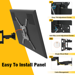 CHARMOUNT MAX VESA 400*400mm Montaje de TV inclinable giratorio Soporte de TV LCD Ajuste de montaje de pared de TV de movimiento completo para Sony <span class=keywords><strong>Philips</strong></span> Skyworth - Product Image 5