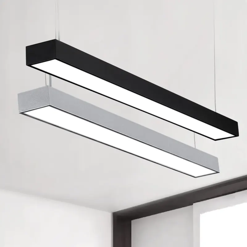 Lampu Linear Led Gantung Antiledakan Modular, Lampu Kantor 36W 72W Aluminium Dapat Dihubungkan Tabung Peredupan Fleksibel