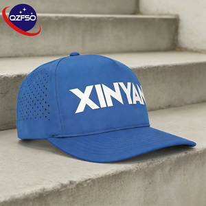 QZFSO Gorra Snapback de Malla de 6 Paneles Personalizada al por Mayor con Logotipo Bordado a Rayas, Gorra de Béisbol Hip Hop para Exteriores con Corte Láser - Product Image 1