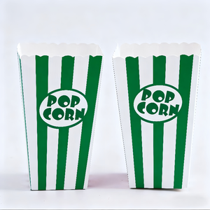 Boîtes à pop-corn jetables bon marché en gros biodégradables faites de papier de qualité alimentaire emballage de pop-corn - Product Image 1