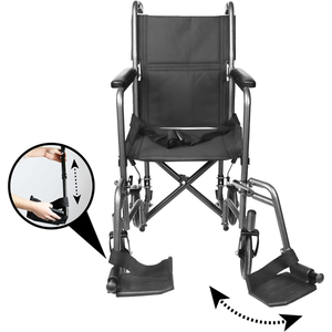 Fauteuil roulant pliable léger pour personnes âgées, fauteuil roulant étroit pour usage domestique PEPE P10019 - Product Image 6