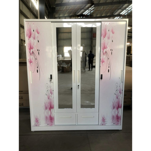 Armoire d'impression <span class=keywords><strong>de</strong></span> couleur armoires à <span class=keywords><strong>portes</strong></span> coulissantes chambre à coucher Almirah fer Design <span class=keywords><strong>placard</strong></span> armoire en métal <span class=keywords><strong>miroir</strong></span> 4 <span class=keywords><strong>portes</strong></span> armoire en acier - Product Image 3