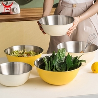 Ensemble de bols à salade de couleur en acier inoxydable 304 avec échelle et panier à mailles de lavage des légumes pour la pâte à gâteau de cuisine