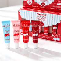 Ensemble de gloss à lèvres magique SIYIPING Cherry, 4 couleurs, gloss à lèvres liquide hydratant, boîte cadeau mignonne pour la vente en gros