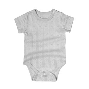 Combinaison <span class=keywords><strong>bébé</strong></span> en <span class=keywords><strong>tricot</strong></span> pointelle à manches courtes, respirante, en coton uni, vêtements pour nouveau-né - Product Image 6